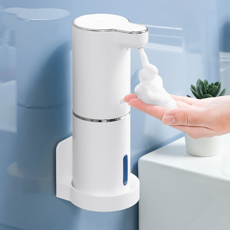 Efficient & Stylish: White Automatic Foam Soap Dispensers with USB Charging