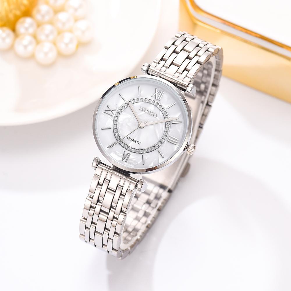 Montre-bracelet à quartz en cristal de mode et de luxe pour femmes Montre Femme Relogio