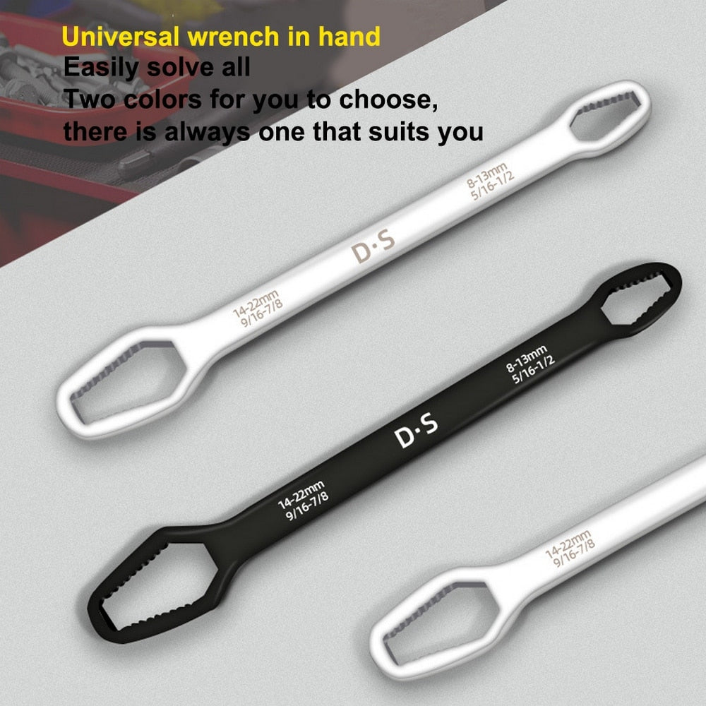 Universal Torx Wrench -Adjustable Glasses 8-22mm Ratchet Wrench Spanner for Bicycle or Car Repairing