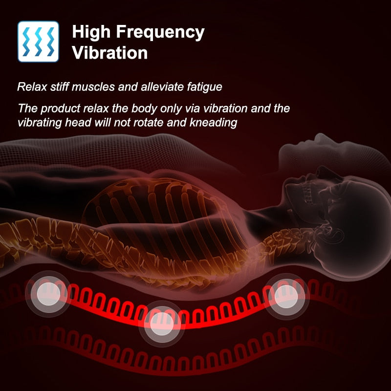 Pain Relief Electric Back Massage Chair Cushion Heating Vibrator for Car, Home, or Office