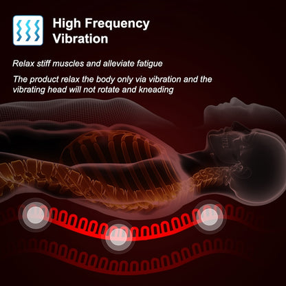 Pain Relief Electric Back Massage Chair Cushion Heating Vibrator for Car, Home, or Office