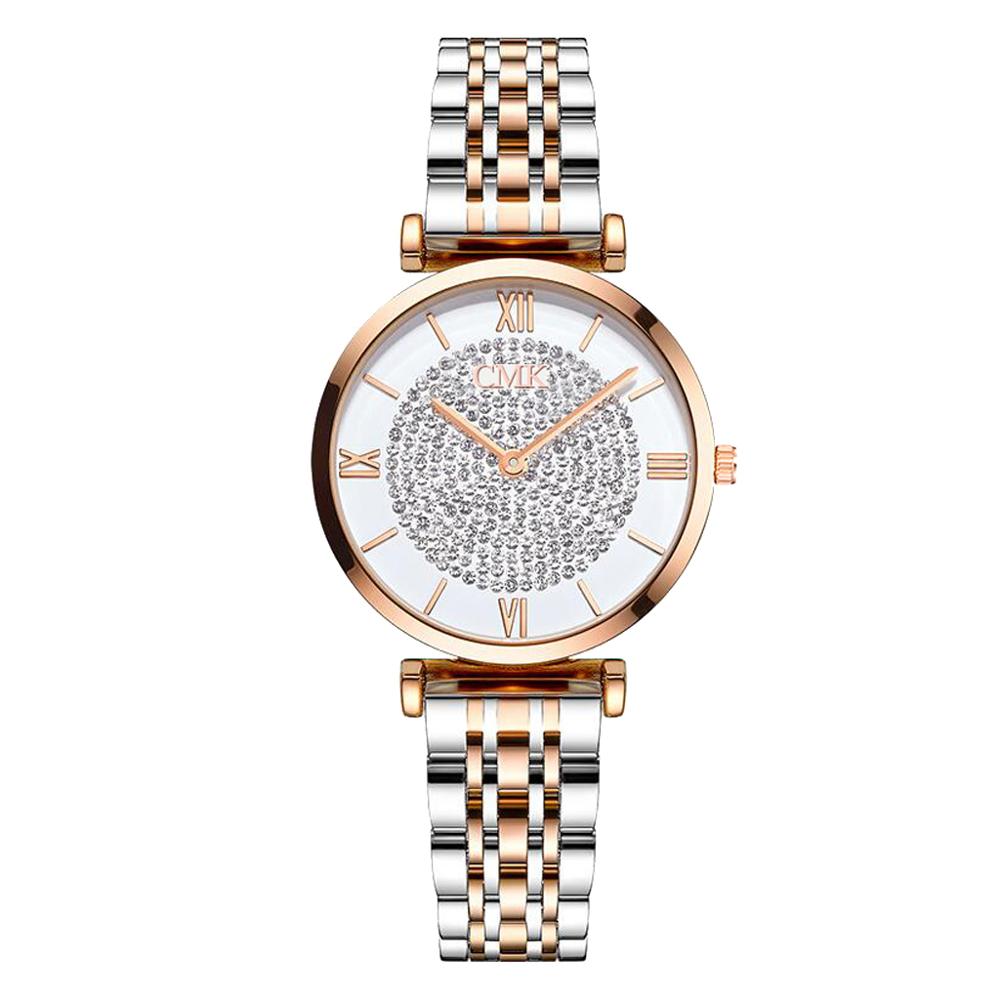 Montre-bracelet à quartz en cristal de mode et de luxe pour femmes Montre Femme Relogio