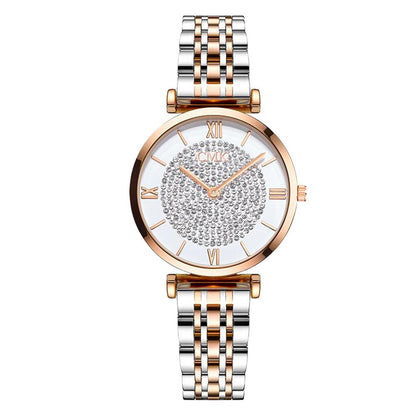 Montre-bracelet à quartz en cristal de mode et de luxe pour femmes Montre Femme Relogio