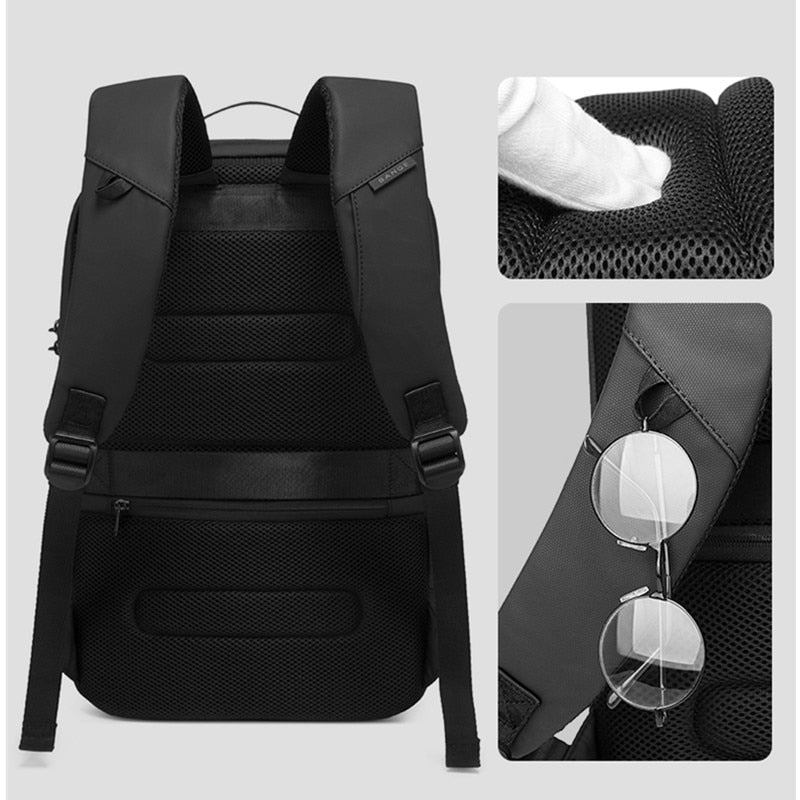 Mochila de viaje impermeable de moda para hombre BANGE: función de bloqueo multifunción y antirrobo 