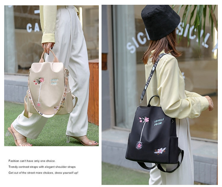 High Quality Women Fashion Anti-theft Waterproof Oxford Print Backpack