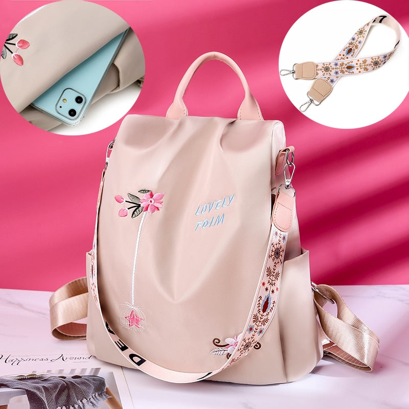 High Quality Women Fashion Anti-theft Waterproof Oxford Print Backpack