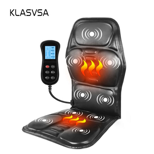 Pain Relief Electric Back Massage Chair Cushion Heating Vibrator for Car, Home, or Office