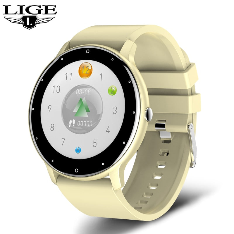 LIGE IP67 Waterproof Men Smart Watch -Full Touch Screen Sport Fitness Bluetooth for iOS or Android