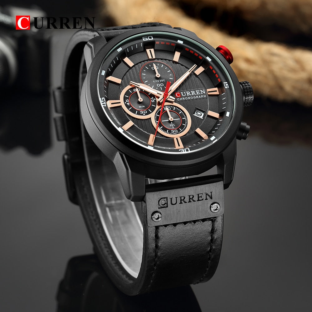 Top Brand CURREN Fashion Date Quartz Luxury Chronograph Sport Men Watches