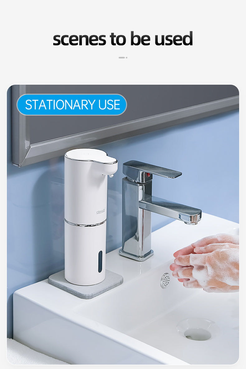 Efficient & Stylish: White Automatic Foam Soap Dispensers with USB Charging