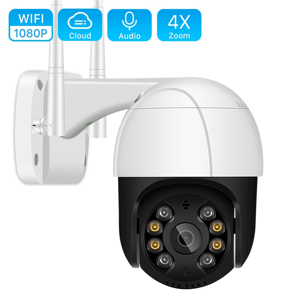 Outdoor 1080P PTZ WiFi IP Camera -4X Digital Zoom, AI Human Detect Wireless Camera, H.265 P2P Audio 2MP 3MP Security CCTV