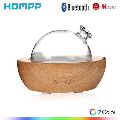 Humidificador difusor de aroma en aerosol de madera con Bluetooth de gran capacidad de 150 ml para el hogar 