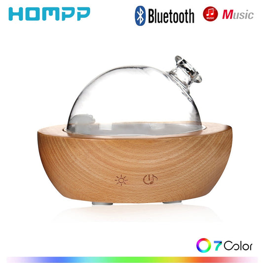 Humidificador difusor de aroma en aerosol de madera con Bluetooth de gran capacidad de 150 ml para el hogar 
