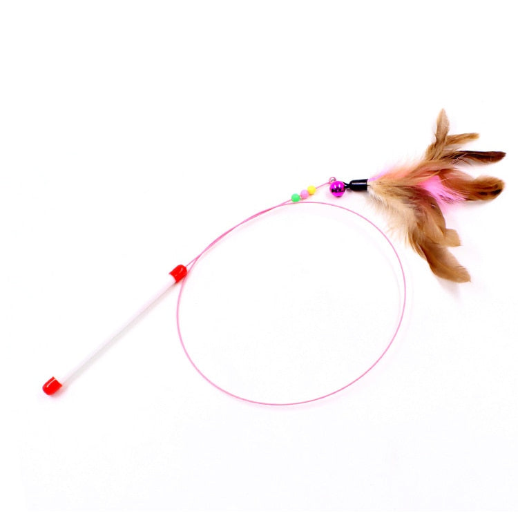 Funny Feather Simulation Bird Cat Stick Toy for Kitten Playing Teaser Wand