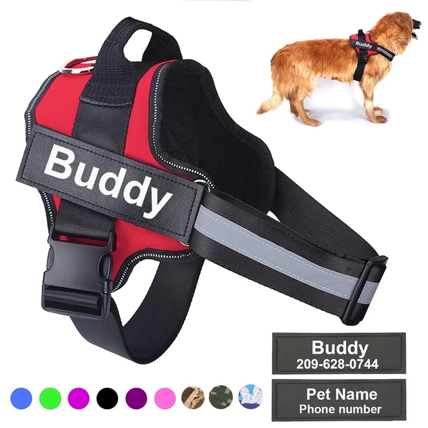 Personalized Dog Harness -NO PULL Reflective Breathable Adjustable Harness Vest For Small or Large Dogs.