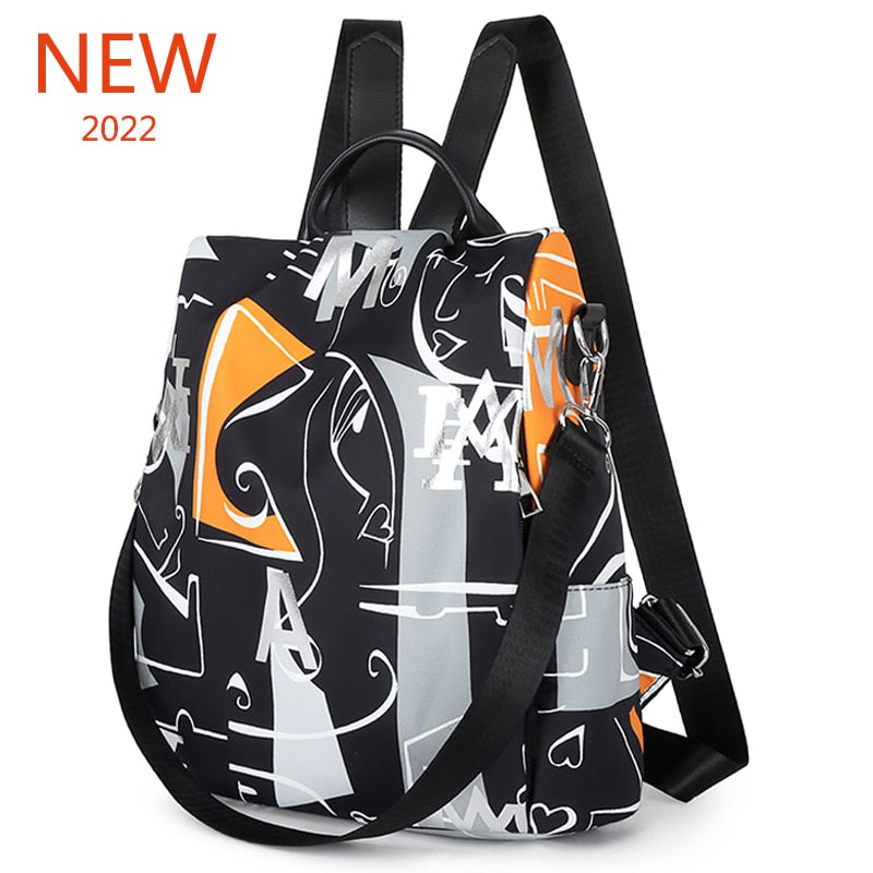 High Quality Women Fashion Anti-theft Waterproof Oxford Print Backpack