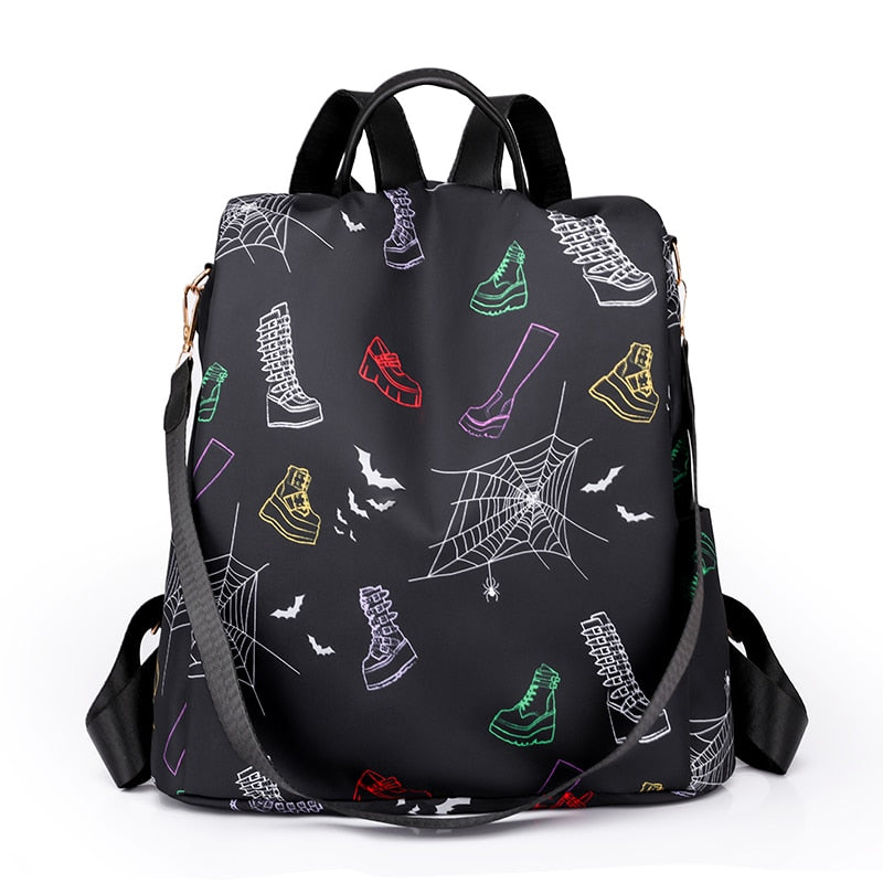 High Quality Women Fashion Anti-theft Waterproof Oxford Print Backpack