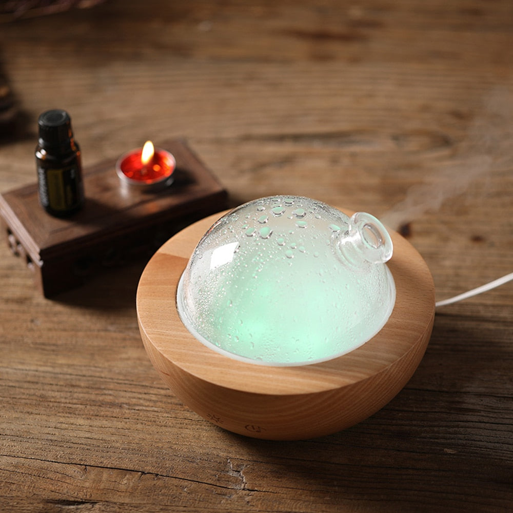 Large Capacity 150ML Bluetooth Wood Humidifier Diffuser Spray Aroma for Household