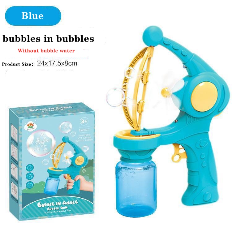 The Amazing 69-Holes Rocket Soap Bubble Gun Automatic Blower With Light Toys For Kids