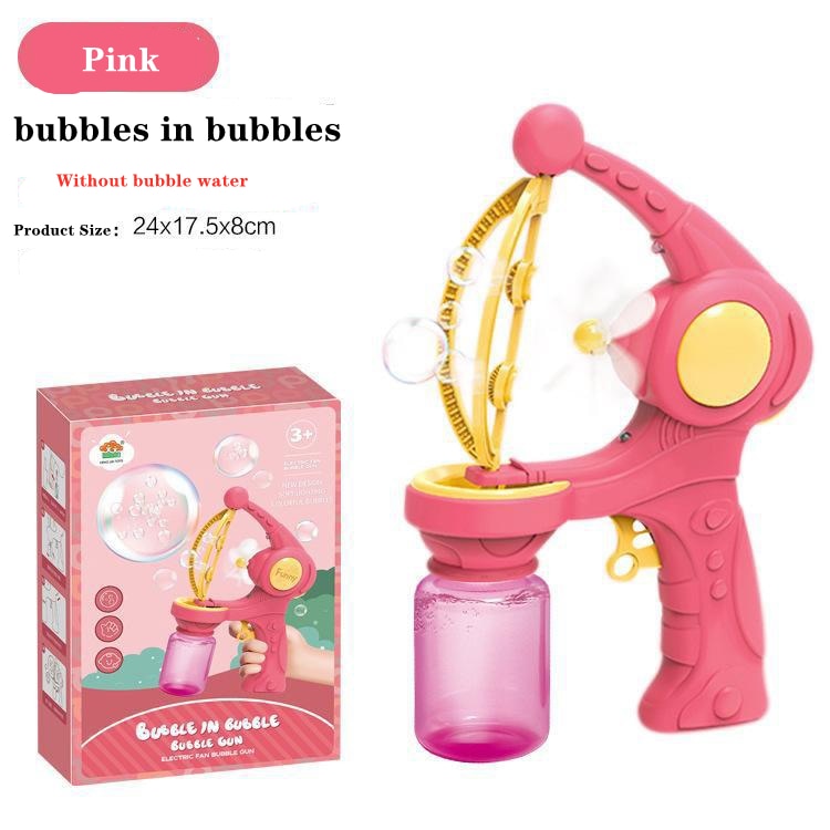 La increíble pistola de burbujas de jabón con forma de cohete de 69 agujeros y soplador automático con luz, juguetes para niños 