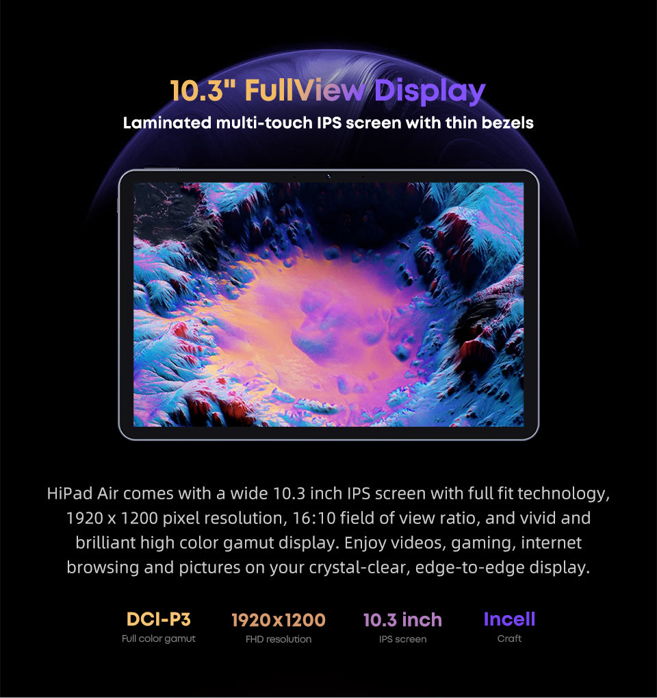 CHUWI HiPad Air 10.3 inch 1920X1200 Unisoc T618 Octa Core Processor 6GB RAM 128GB ROM Tablet Android 11