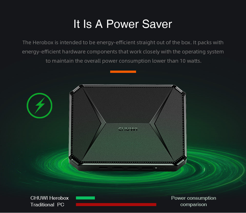 Mini PC CHUWI HeroBox Intel Celeron J4125 jusqu'à 2,7 GHz 8 Go de RAM 256 Go SSD Windows 10 Mini PC 